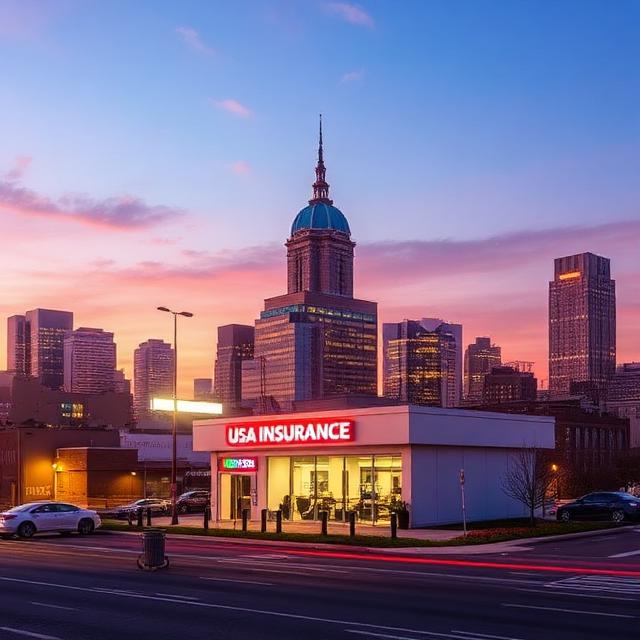 Infographic showing top 10 USA insurance companies by 2025 market share and average monthly premiums for auto and health insurance