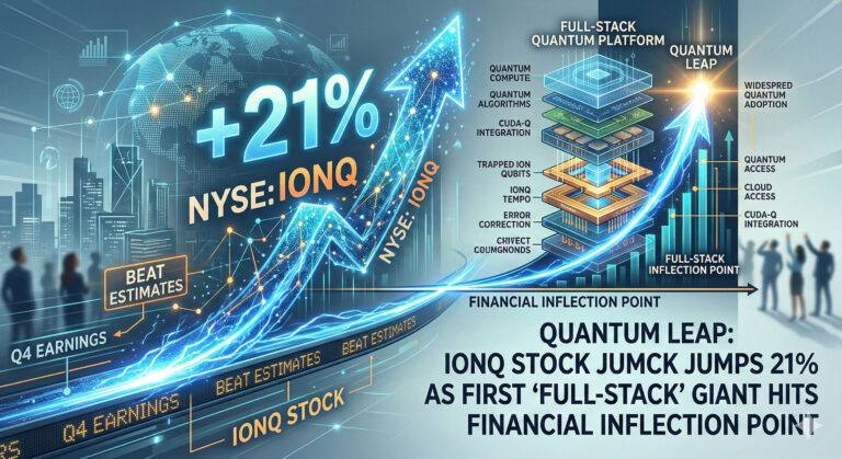 Quantum Leap: IonQ Stock Jumps 21% as First “Full-Stack” Giant Hits Financial Inflection Point