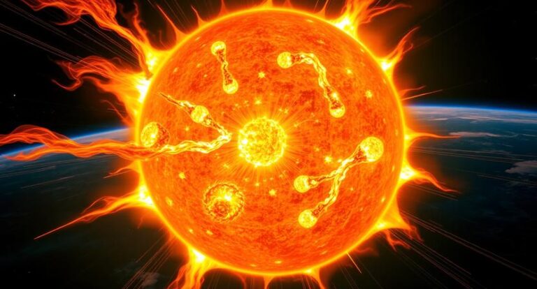 a detailed illustration of the sun with an active sun