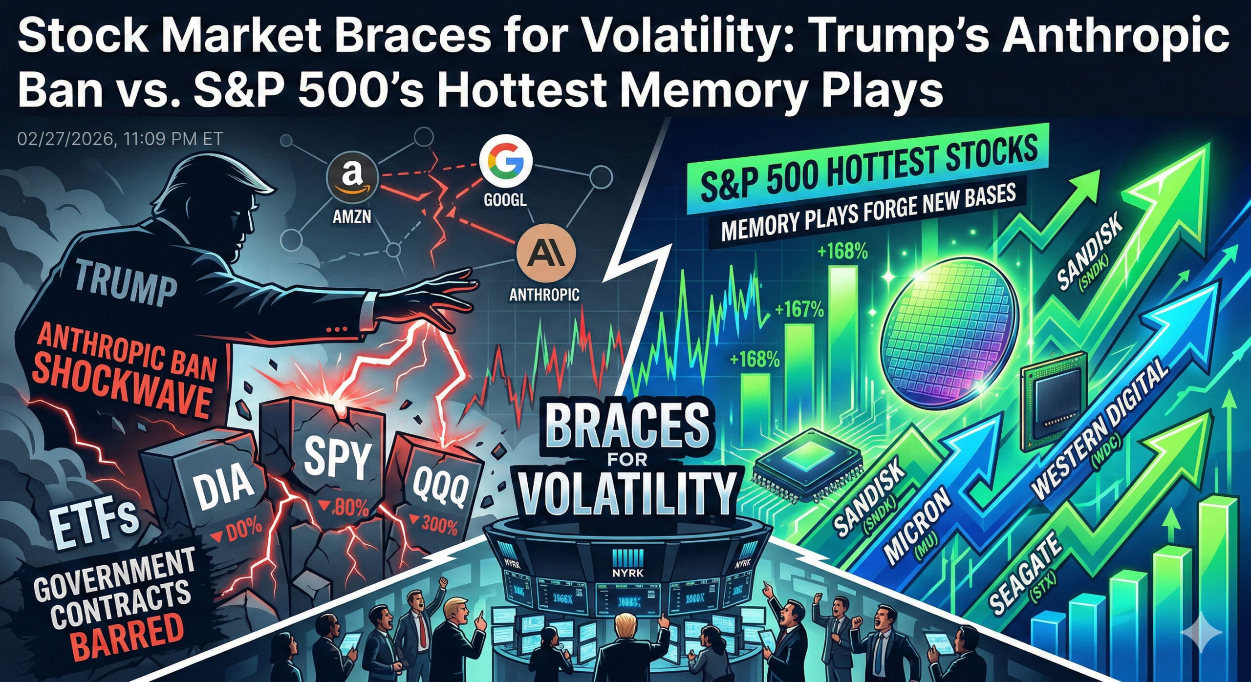 Dow Futures Open: Stock Market Braces for Volatility: Trump’s Anthropic Ban vs. S&P 500’s Hottest Memory Plays