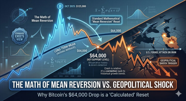 The Math of Mean Reversion vs. Geopolitical Shock: Why Bitcoin’s $64,000 Drop is a “Calculated” Reset