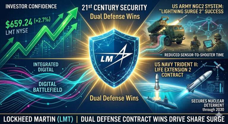 Lockheed Martin Stock Surges 2.7% as “21st Century Security” Strategy Yields Dual Defense Wins