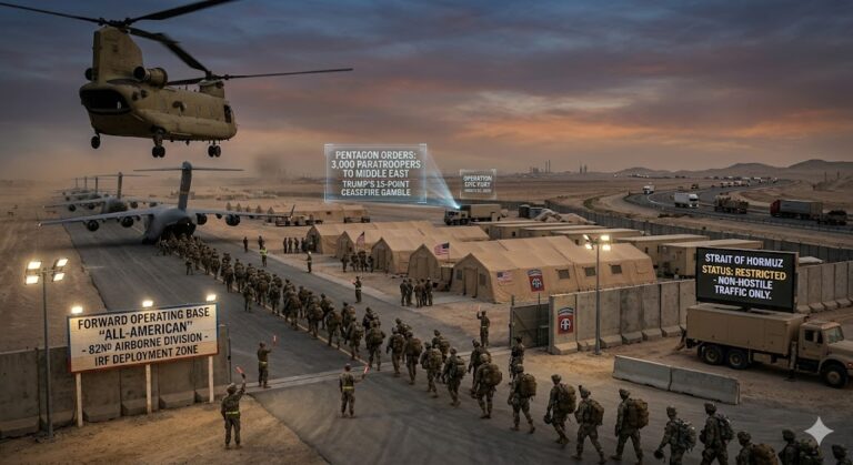 82nd Airborne Division Deploys: Pentagon Sends 3,000 Paratroopers to Middle East Amid Trump’s 15-Point Ceasefire Gamble