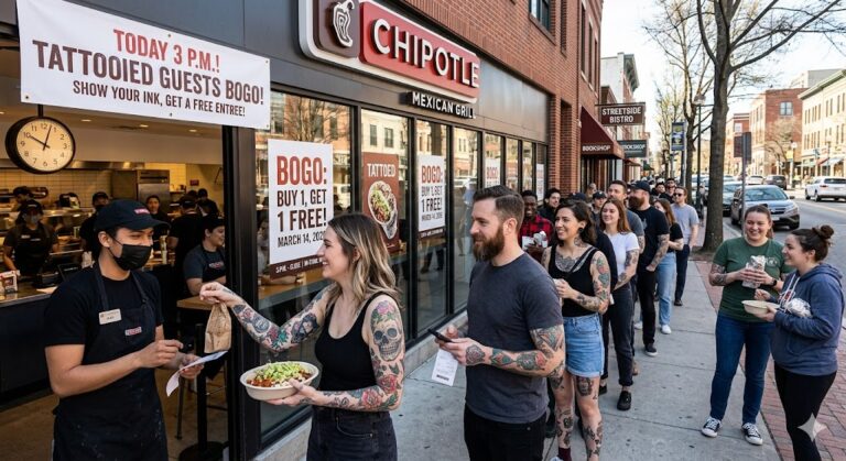 Ink for Guac: Chipotle Announces “Tattooed Guest” BOGO Deal Today at 3 P.M.
