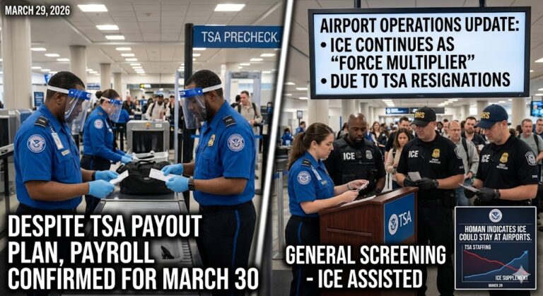 Despite TSA Payout Plan, Homan Indicates ICE Could Stay at Airports as “Force Multipliers