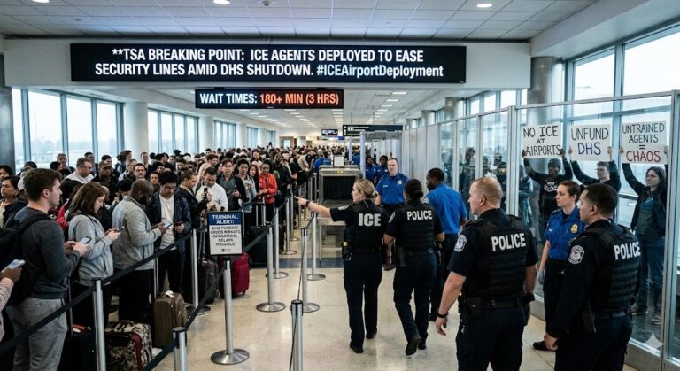 ICE Airport Deployment: Trump Administration to Send Agents to Terminals Monday as DHS Shutdown Hits “Breaking Point”