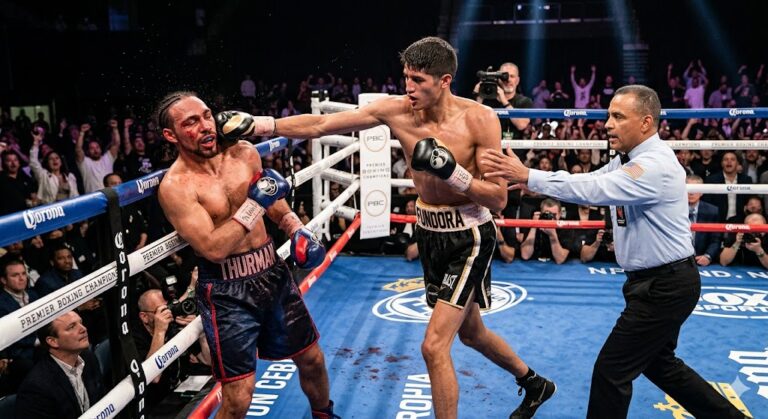 Keith Thurman’s Defiant Stand Ends in Blood: Sebastian Fundora Retains Title with Brutal Sixth-Round TKO