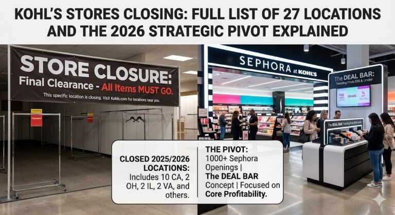 Kohl’s stores closing: Full List of 27 Locations and the 2026 Strategic Pivot Explained