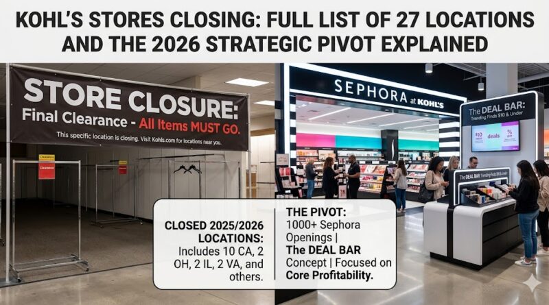 Kohls stores closing Full List of 27 Locations and the 2026 Strategic Pivot Explained