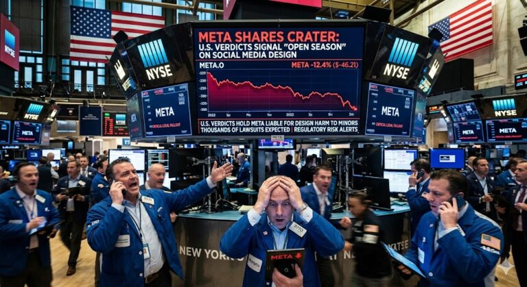 Meta Platforms Faces Existential Legal Crisis: Shares Crater as U.S. Verdicts Signal “Open Season” on Social Media Design
