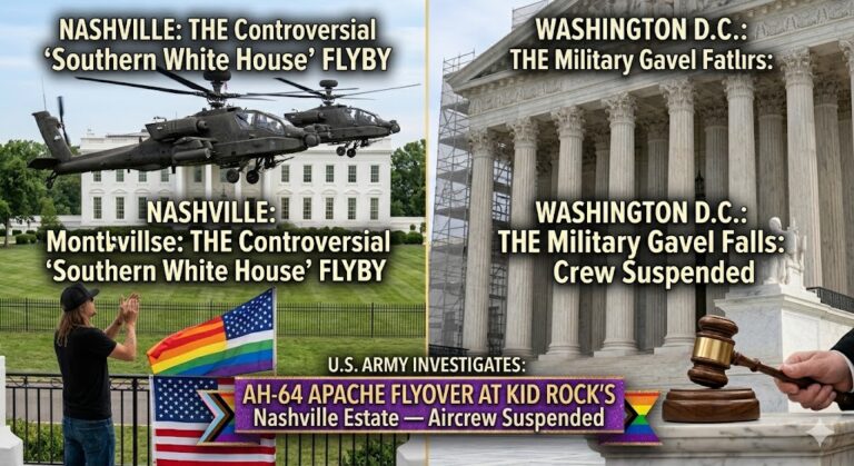 🚁 Military Gavel Falls: U.S. Army Suspends Aircrew Following Controversial Kid Rock ‘Southern White House’ Flyby