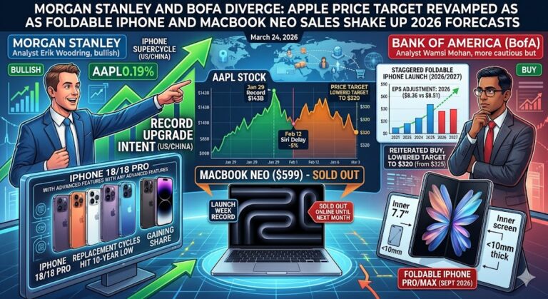 Morgan Stanley and BofA Diverge: Apple Price Target Revamped as Foldable iPhone and MacBook Neo Sales Shake Up 2026 Forecasts