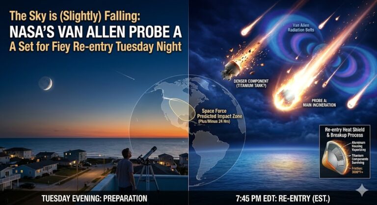 The Sky is (Slightly) Falling: NASA’S Van Allen Probe A Set for Fiery Re-entry Tuesday Night