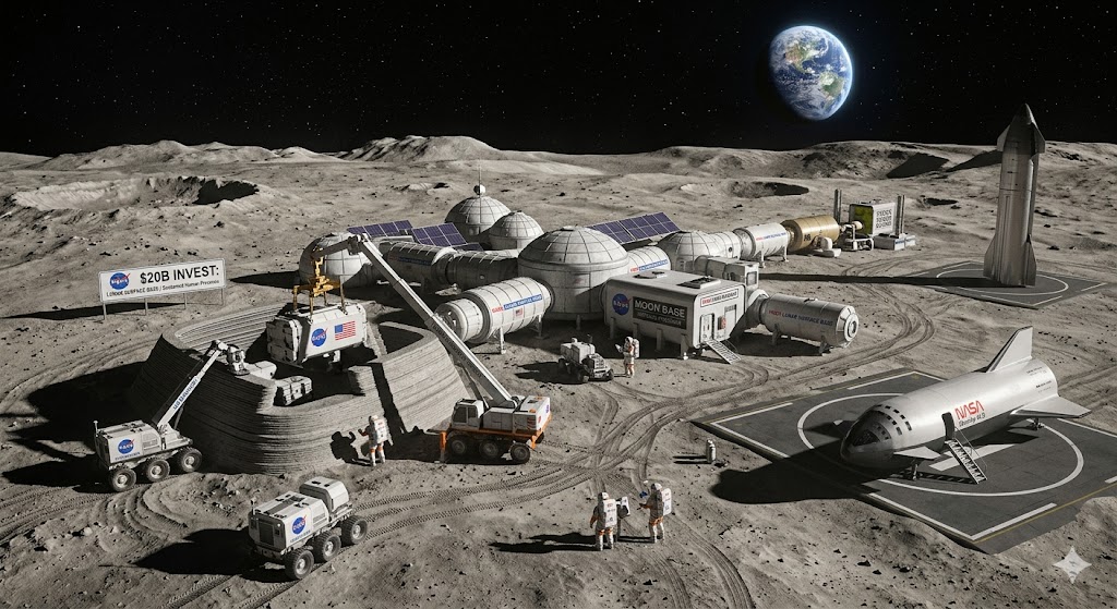 NASA to Invest $20 Billion in Moon Base