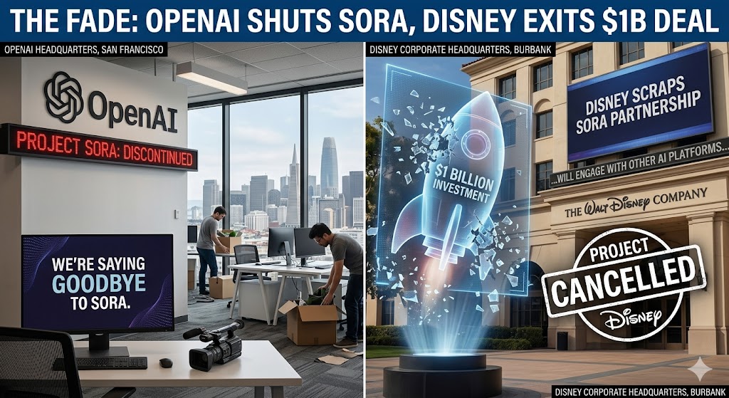 OpenAI Shuts Down Sora Video App Disney Scraps 1 Billion Investment