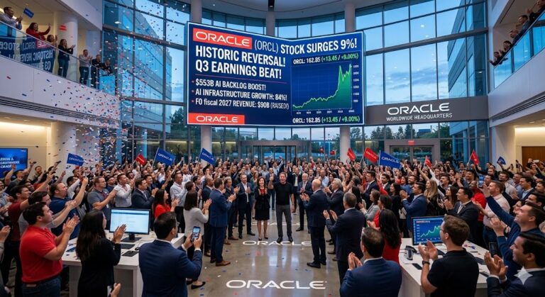 Oracle Stock Surges 9%: AI Infrastructure and $553B Backlog Trigger Historic Reversal