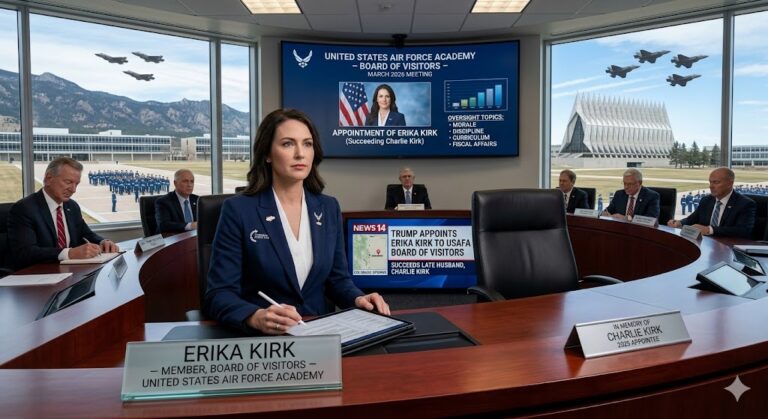 Trump Appoints Erika Kirk to U.S. Air Force Academy Board of Visitors, Succeeding Her Late Husband
