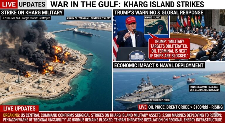 US Strikes Kharg Island Military Assets: Trump Warns Iran Over “Crown Jewel” Oil Hub