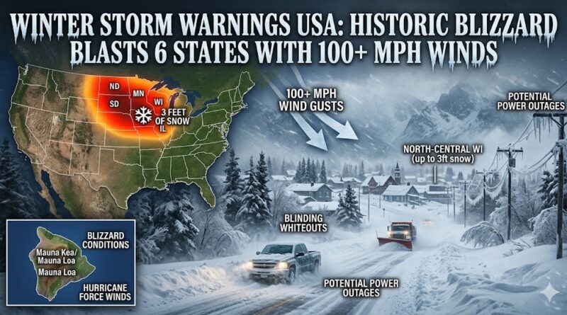 Winter Storm Warnings USA: Historic Blizzard Blasts 6 States with 100+ MPH Winds 1 Winter Storm Warnings USA