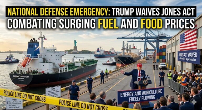 National Defense Emergency: Trump to Waive Jones Act to Combat Surging Fuel and Food Prices