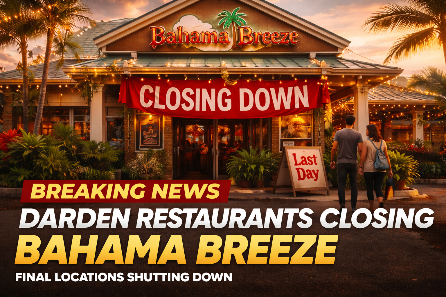 Breaking News: Darden Restaurants Closing Bahama Breeze as Final Locations Shut Down Across U.S. 3 Darden Restaurants Closing Bahama Breeze 1