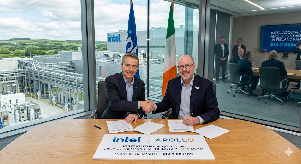 Intel to Buy Apollo’s Stake in Joint Ireland Chip Manufacturing Facility for $14.2 Billion