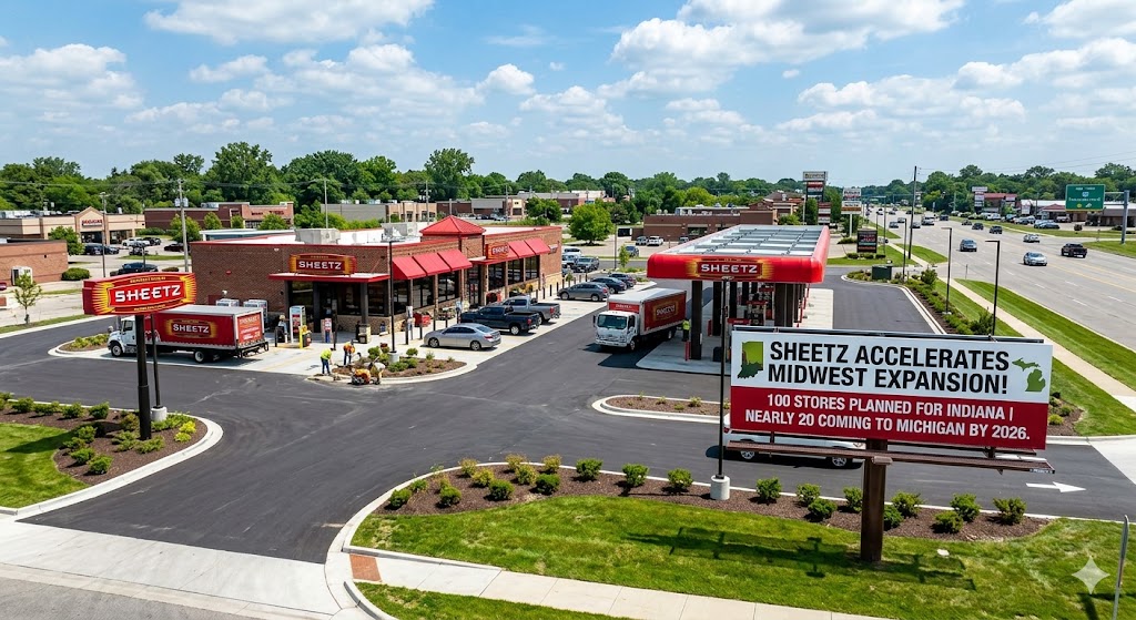Sheetz Accelerates Midwest Expansion: 100 Stores Planned for Indiana, Nearly 20 Coming to Michigan by 2026
