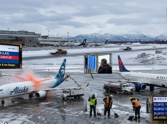 Ted Stevens Anchorage International Airport Battles Severe Slush and Ice Delays