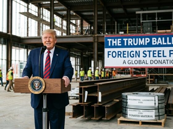 Donald Trump ballroom construction using imported steel materials