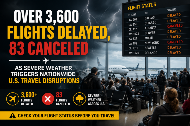 Flight Cancellation and Delay: Over 3,600 Flights Delayed as U.S. Airport Travel Disruptions today Occurred